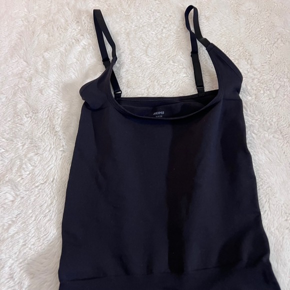 Skims Sculpting Mid Thigh Bodysuit Onyx Black Small Shapewear Adjustable Straps - Picture 6 of 10